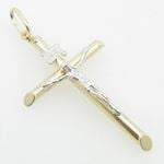 Mens 10K Solid Yellow Gold white jesus cross Length - 2.09 inches Width - 1.10 inches 2