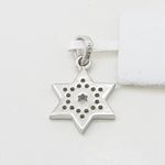 Womens White star of david cz pendant Silver33 4