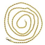 "10K YELLOW Gold ROPE HOLLOW CHAIN - 24"" Long 2.10MM Wide 2"