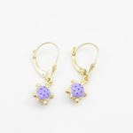 14K Yellow gold Tortoise chandelier earrings for Children/Kids web380 4