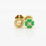 14K Yellow gold Flower cz stud earrings for Children/Kids web97 2