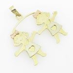 womens bp108 14K yellow gold twin boys girls charm pendant jewelry necklace 2