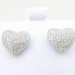 Womens .925 sterling silver White heart earring 5mm thick and 11mm wide 2