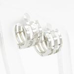 womens bp10 fancy earrings 14K white gold italian ball stud huggie hoop 2