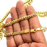 Real 10K Yellow Gold 5.3 mm Wide Hollow Miami Cuban Link Chain 8 1/2 Inch Long 2