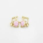 14K Yellow gold Tortoise cz chandelier earrings for Children/Kids web389 4