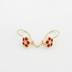 14K Yellow gold Flower cz hoop earrings for Children/Kids web27 2