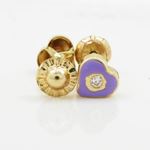 14K Yellow gold Heart cz stud earrings for Children/Kids web136 2