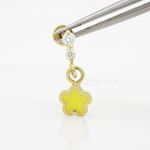 14K Yellow gold Flower cz chandelier earrings for Children/Kids web444 2