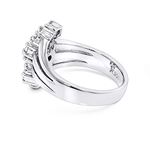 "Platinum Round Diamond Right Hand Ring for Women by LUXURMAN (0.7 Ctw