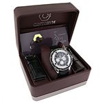 Diamond Watches For Men: Centorum Falcon 0.55ct Black Dial Leather Band 4