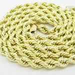"Mens 10k Yellow Gold skinny rope chain ELNC18 26"" long and 5mm wide 2"