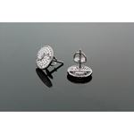 Sterling Silver Unisex Fashion Round Hand Set Stud Earrings ME0219e 2