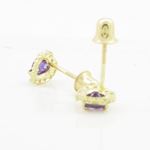 14K Yellow gold Heart cz stud earrings for Children/Kids web255 4