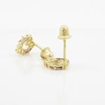 14K Yellow gold Heart fancy cz stud earrings for Children/Kids web442 4