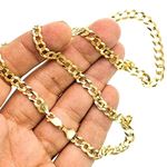 "14k Real Yellow Gold Comfort Cuban Curb Chain 5.7MM Sizes: 20""