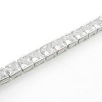 Ladies .925 Italian Sterling Silver princess cut cz tennis bracelet 4