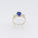 10k Yellow Gold Syntetic blue gemstone ring ajr13 Size: 7 2