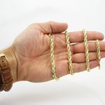 "Mens 10k Yellow Gold Hollow Rope Chain ELNC20 24"" long and 5mm wide 4"