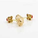 14K Yellow gold Small flower pearl stud earrings for Children/Kids web200 4