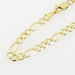 Mens 10k Yellow Gold figaro cuban mariner link bracelet 8 inches long and 4mm wide 2