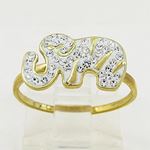 10K Yellow Gold womens elephant ring ASVJ27 2