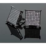 .925 Sterling Silver Black Square White Crystal Micro Pave Unisex Mens Stud Earrings 2