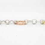 Mens Sterling silver Multicolor rope and trace link bracelet 4