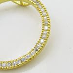 Women silver yellow round cz pendant SB12 29mm tall and 29mm wide 2