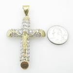 Mens 10K Solid Yellow Gold fully stoned jesus cross Length - 3.00 inches Width - 1.73 inches 4