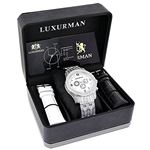 Mens Raptor Iced Out Real Diamond Watch 1.25ct White MOP Bezel by Luxurman 4