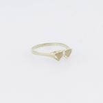 10k Yellow Gold 2 mini heart ring ajr58 Size: 6.75 4