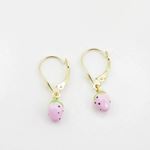 14K Yellow gold Strawberry chandelier earrings for Children/Kids web512 4