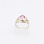 10k Yellow Gold Syntetic pink gemstone ring ajjr65 Size: 2.25 2