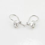 14K White gold Heart cz hoop earrings for Children/Kids web233 2