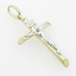 Mens 10K Solid Yellow Gold white jesus cross Length - 1.41 inches Width - 19mm 2