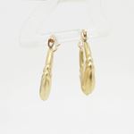 10k Yellow Gold earrings Fancy puff bamboo gold earrings AGBE78 2