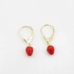 14K Yellow gold Strawberry chandelier earrings for Children/Kids web511 4