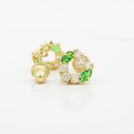 14K Yellow gold Heart fancy cz stud earrings for Children/Kids web432 2