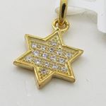 Womens Yellow star of david cz pendant Silver30 2