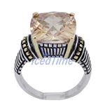 "Ladies .925 Italian Sterling Silver Spring citrine synthetic gemstone ring SAR42 6