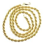 10K YELLOW Gold HOLLOW ROPE Chain - 28 Inches Long 5MM Wide 2