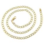 "10K Yellow Gold 6mm wide 26"" long diamond cut Curb Cuban Italy Chain Necklace with Lobster Clasp G