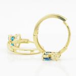 14K Yellow gold Fower cz hoop earrings for Children/Kids web309 4