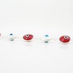 Womens Sterling silver White and red evil eye bracelet 4