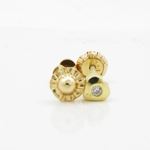 14K Yellow gold Heart cz stud earrings for Children/Kids web222 2