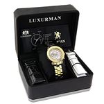 Ladies Luxurman Diamond Watch 0.30 ct Yellow Gold Plated Stainless Steel Band 4