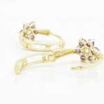 14K Yellow gold Flower cz hoop earrings for Children/Kids web336 4