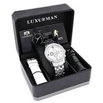 Luxurman Mens Diamond Watch 0.20 ct Chronograph Subdials Japan Quartz Movement 4