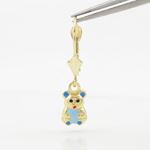 14K Yellow gold Panda chandelier earrings for Children/Kids web477 2
